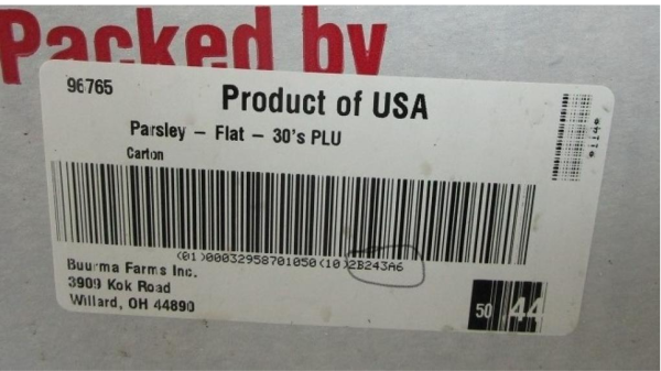 buurma parsley recall