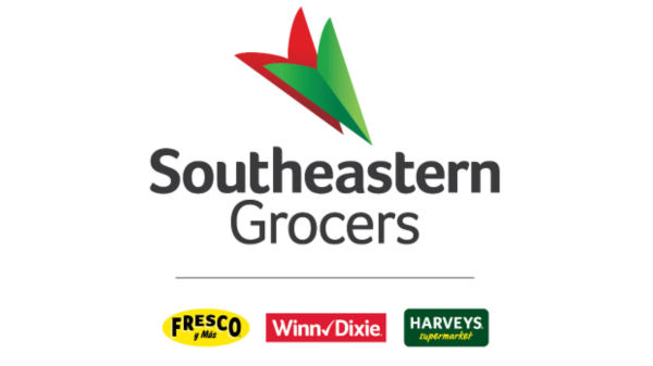 Southeastern Grocers logo with small logos for Fresco y Mas, Harveys, and Winn Dixie.