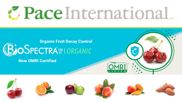 Pace International Adds Novel Organically Certified Biorational Fungicide for Postharvest Use