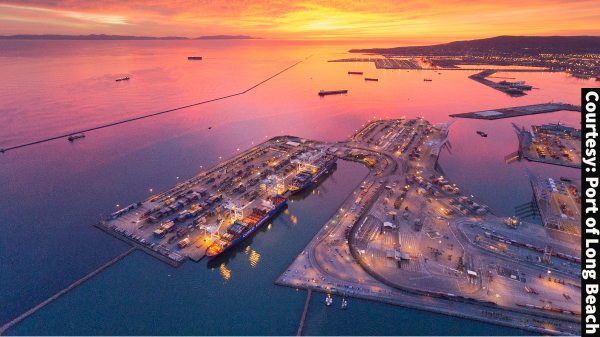 port of long beach sunset