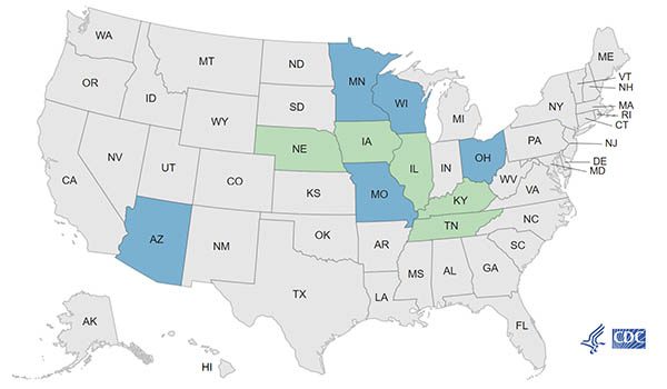 cantaloupe outbreak 2023 map